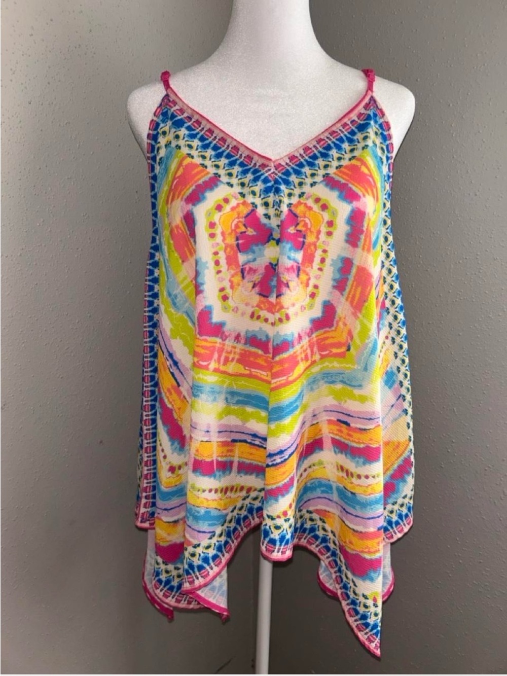 Flying Tomato Multicolor Tie-Dye V-Neck Spaghetti Strap Camisole